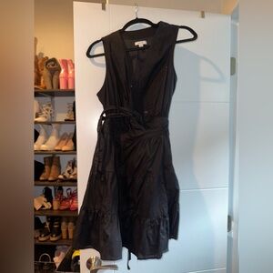 Nine West Black V-Neck Sleeveless Mini Sundress